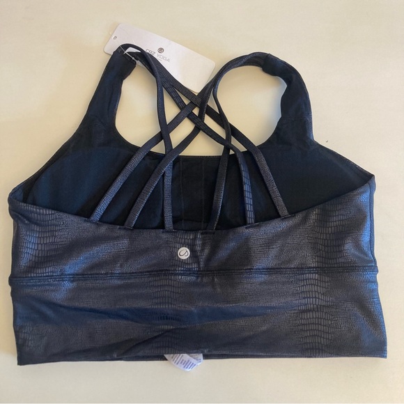 NWT crz yoga long line sports bra size large faux leather lizard - Picture 7 of 11